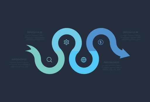 Template for web on a black background. Creative concept for infographic with 4 processes. vector