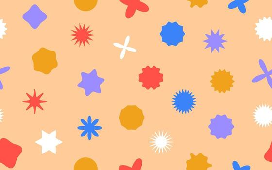 Pattern of geometric abstract different shapes. Background from graphic elements in trendy minimalist style. Collection figures. Modern design form. illustration vector