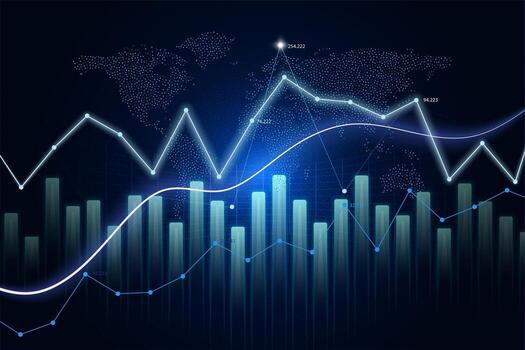 Data trends and visualization chart vector