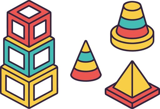 Abstract Block Elements Collection for Design vector