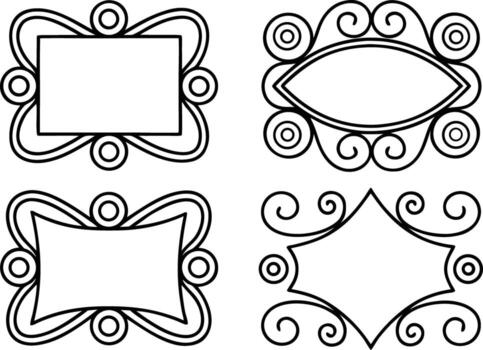 Borders and Frames Outline Design vector