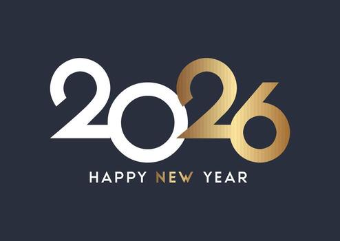 Modern abstract number design for Happy New Year background vector