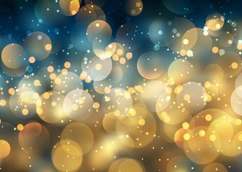 Bokeh lights in blue and gold vector