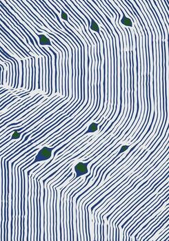 Hand drawn brush lines abstract flowing waterfalls with stones pattern, Japanese and ethnic wood carving, engraving, block print texture background, simple nature graphic for textile, carpet vector