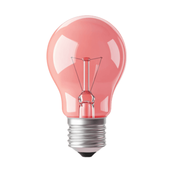 3d rendere un' leggero rosso lampadina con un' argento metallo base png