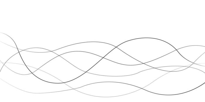 Abstract black wave of lines, curved stripes. Thin line wave abstract background. Curve wave seamless pattern. illustration. vector