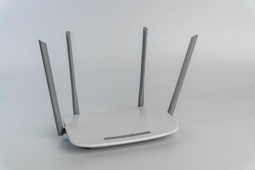 White router creating wireless internet network photo