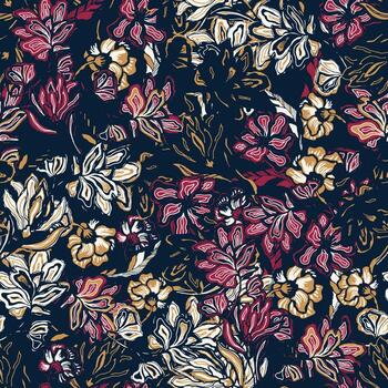 abstract flowers motif pattern background vector