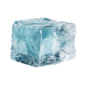 cristal claro hielo cubo con único textura y color variaciones png