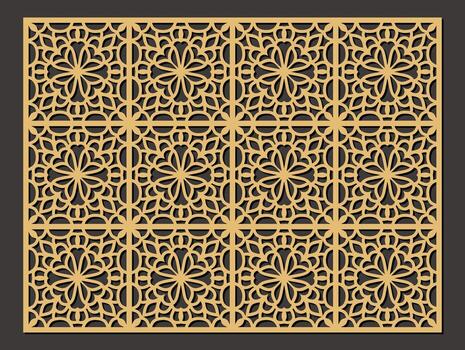 Floral patterns template with intricate cutout patterns vector