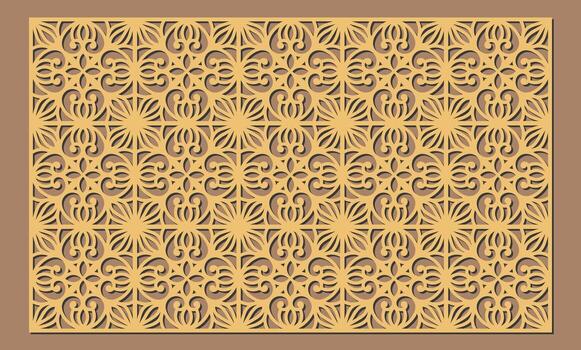Mandala inspired bookmark stencil for CNC projects patterns vector