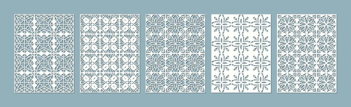 Ornamental patterns stencil for papercutting projects vector