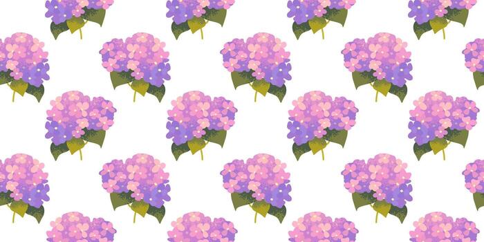 sin costura floral modelo con rosado hortensia ramas en blanco antecedentes. botánico patrón, tela muestra de tela vector