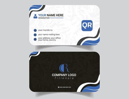 horizontal negocio tarjeta modelo con dinámica ola patrones vector