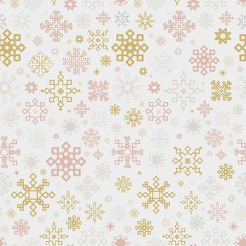 elegante invierno copos de nieve sin costura modelo antecedentes en ligero superficie en escandinavo estilo para fiesta embalaje, invierno marca, textil huellas dactilares, envase papel, y digital gráficos. vector