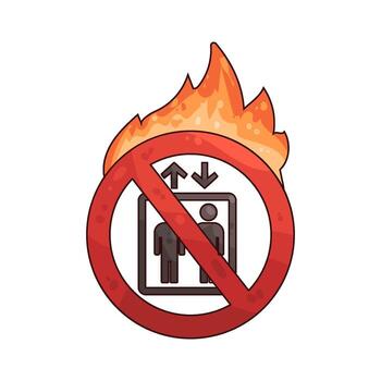 Do Not Use Elevator in Case of Fire Sign vector
