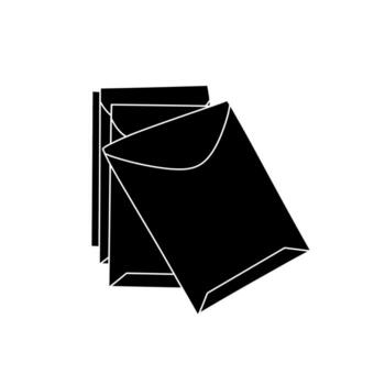Stack of envelopes in black and white. vector