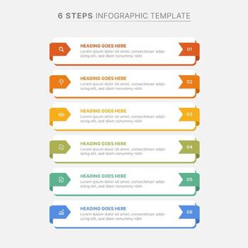 Simple List Business Infographic Template Design with 6 Points vector