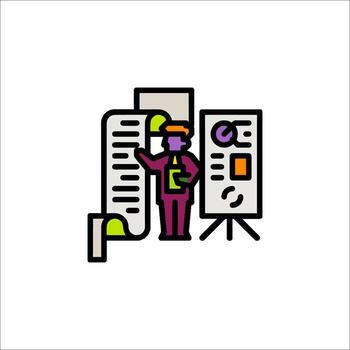 Business Presentation Icon Data Analysis Report and Strategy, infographic vector