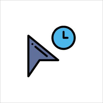 Cursor Time Icon Mouse Pointer with Clock Waiting, user interface vector