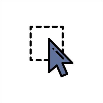 Selection Tool Icon Cursor Selecting Dashed Square, design element vector