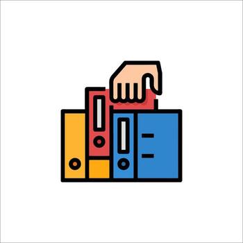 File Folders Icon Document Management Organization Archive, records vector