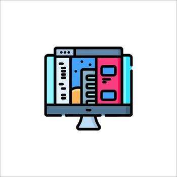 Web Design Computer Screen Icon Website Development Concept, interface vector