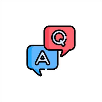 Question Answer Icon QA Chat Bubble Communication, dialogue vector