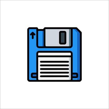 Floppy Disk Icon Retro Technology Data Storage, 90s vector
