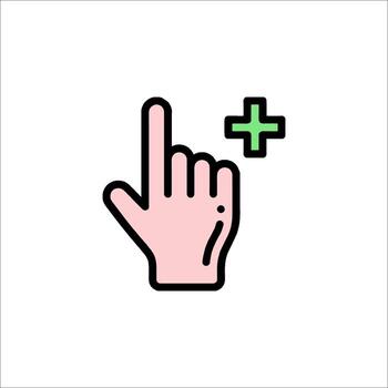 Add Click Icon Hand Cursor Plus Sign Add Button vector