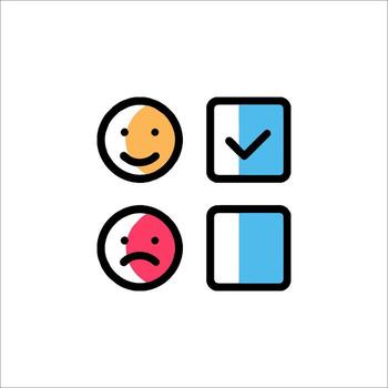 Feedback Icons Happy Sad Checkmark Unselected Survey, customer satisfaction vector