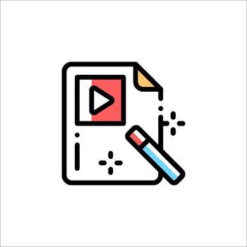 Video presentation and note-taking illustration vector