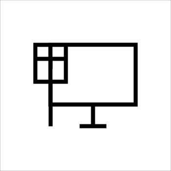 Monitor Icon Minimalist Display Symbol Computer Screen Outline, technology vector