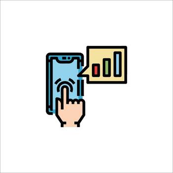 Mobile phone data interaction illustration vector