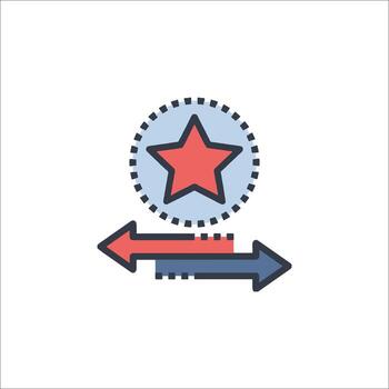 star and arrows graphic illustration vector