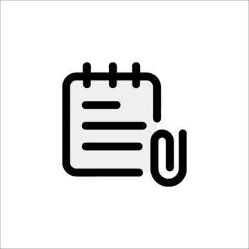 Notepad icon with paperclip vector