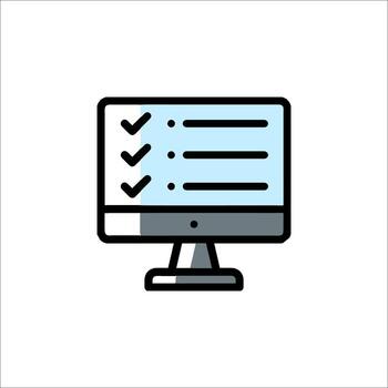 computer screen with checklist illustration vector