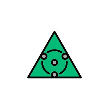 Green Triangle with Circles - Abstract Design Element, vector