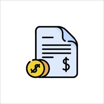 Invoice document with coins illustration vector