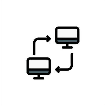 Data transfer between computers illustration vector