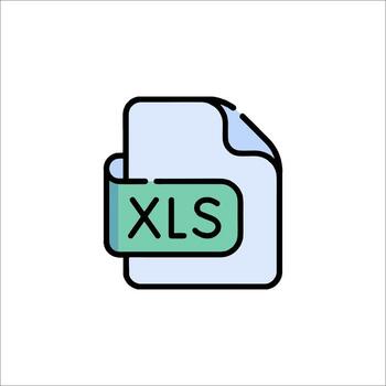 XLS file icon for spreadsheets vector