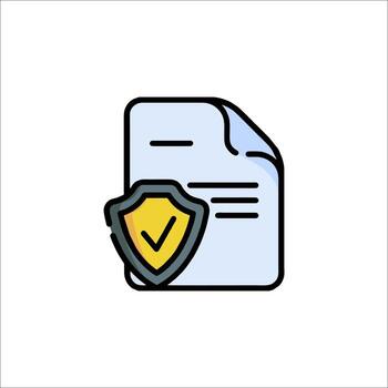 Secure document with shield icon vector
