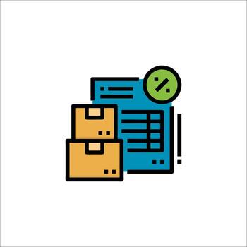 Inventory management with boxes and documents vector
