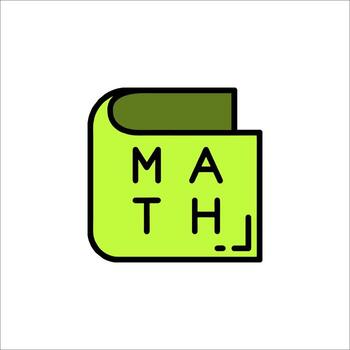 matemáticas libro icono educación matemáticas colegio tema vector