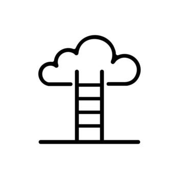 escalera a nube icono concepto para sueño éxito y nube informática vector