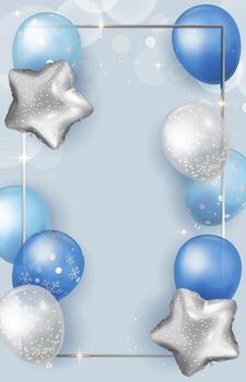 festivo invierno antecedentes con bokeh y globos vector