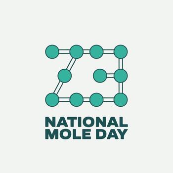 National Mole Day with Molecular Structure Design vector