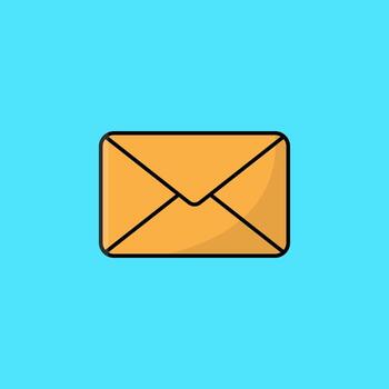 Email envelope icon in flat design. Mail, message symbol vector