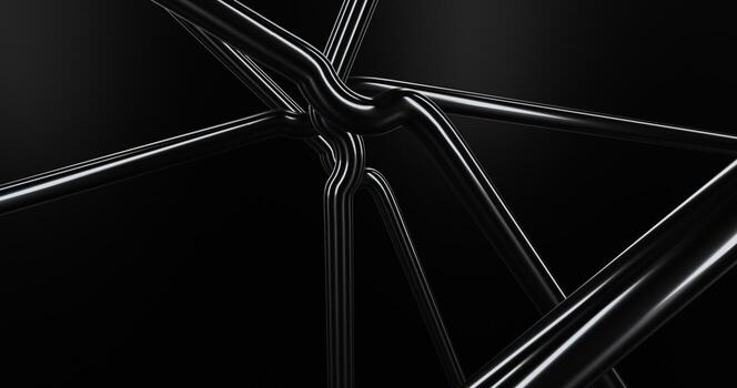 abstract 3d metal pipes on a black background photo