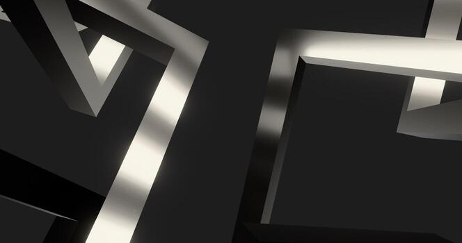 an abstract black and white background with 3d metal shapes photo